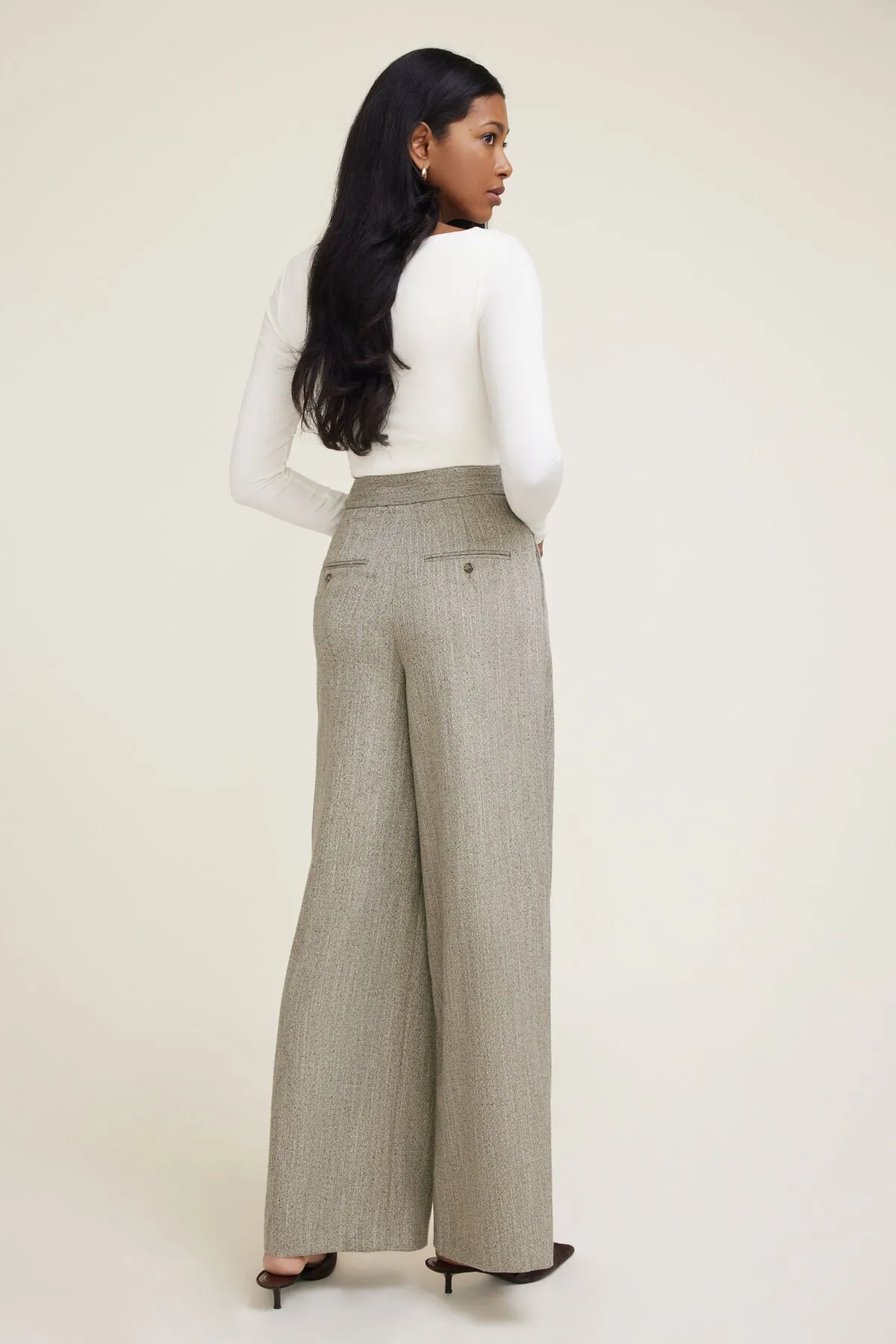 Herringbone Pleated Wide Leg Pants sold by Dynamite product image thumbnail 5