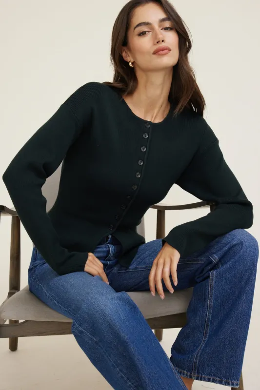 Fitted Drop Shoulder Cardigan made by Dynamite