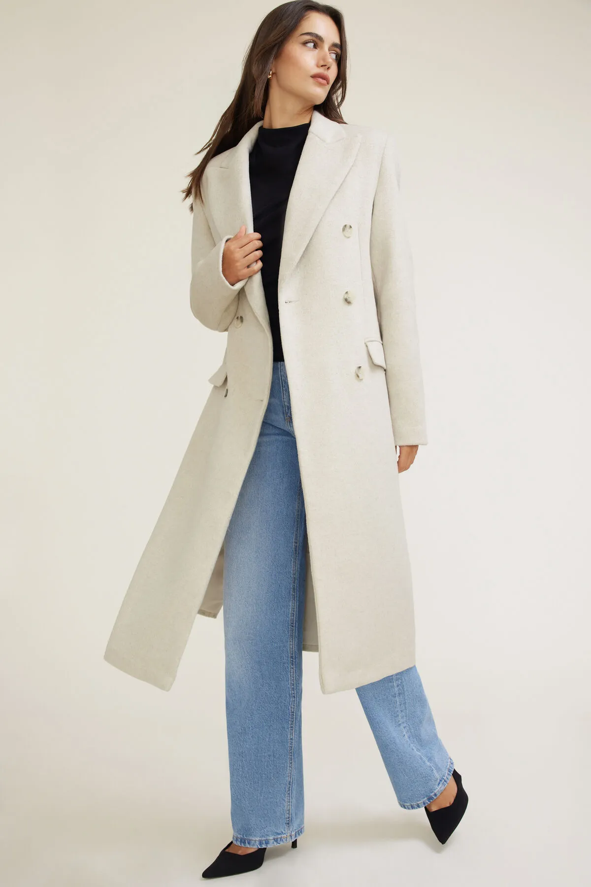 Oversized Double Breasted Wool Coat sold by Dynamite