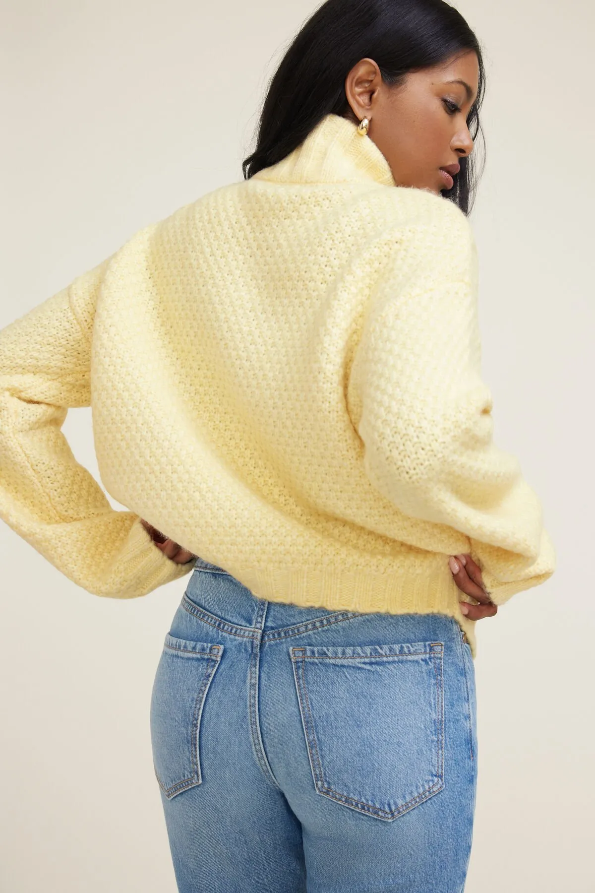 Sasha Cable Knit Funnel Neck Sweater sold by Dynamite product image thumbnail 4