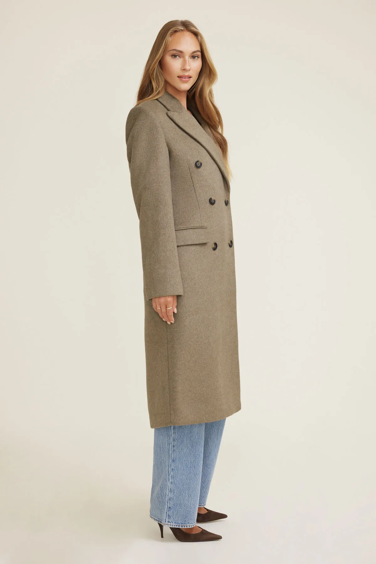 Oversized Double Breasted Wool Coat sold by Dynamite product image thumbnail 4