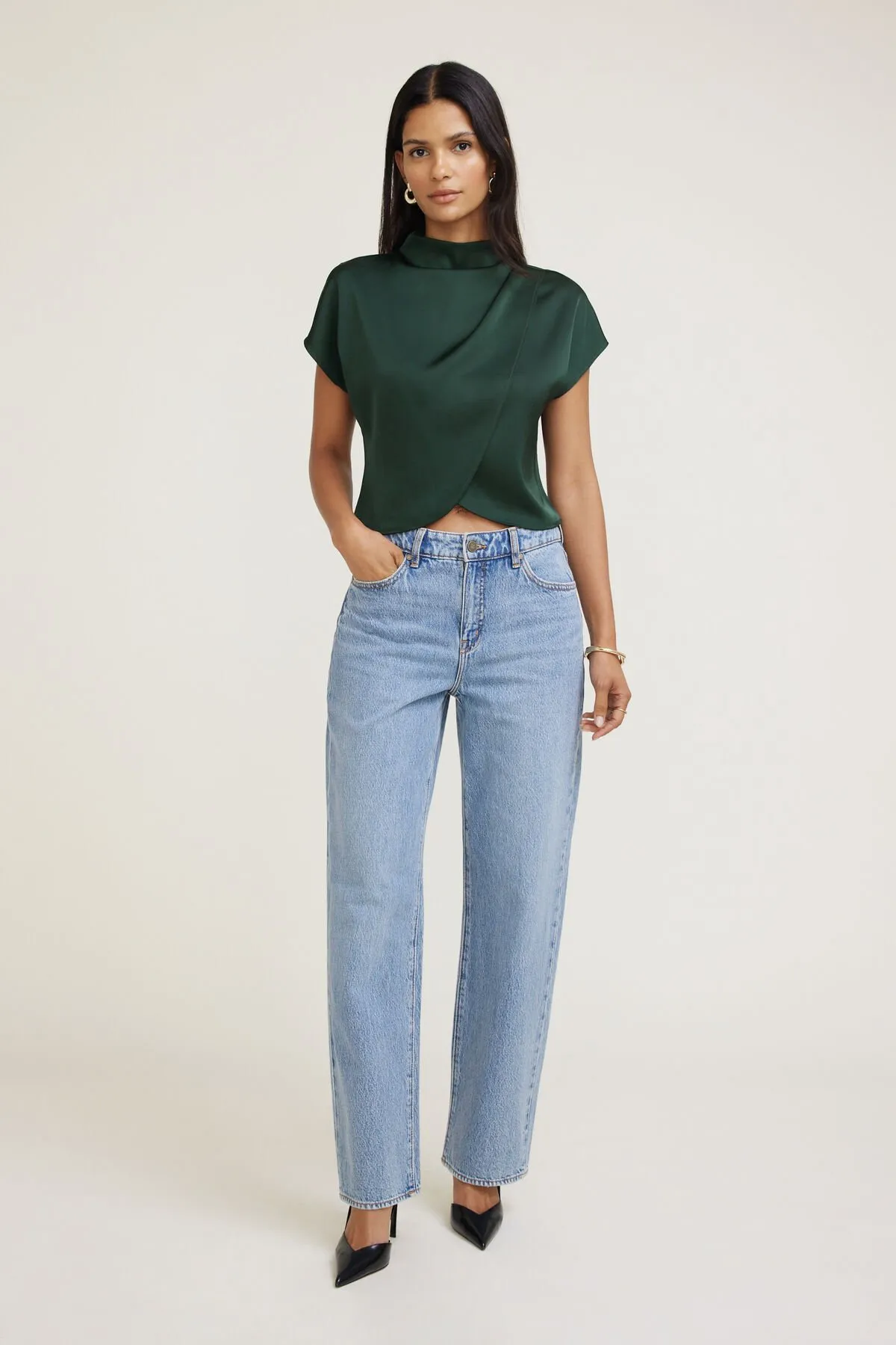 Layered Satin Blouse sold by Dynamite product image thumbnail 2