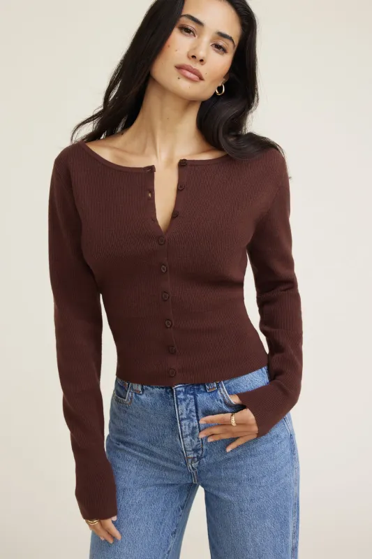 Ribbed Cinch Hem Cardigan sold by Dynamite