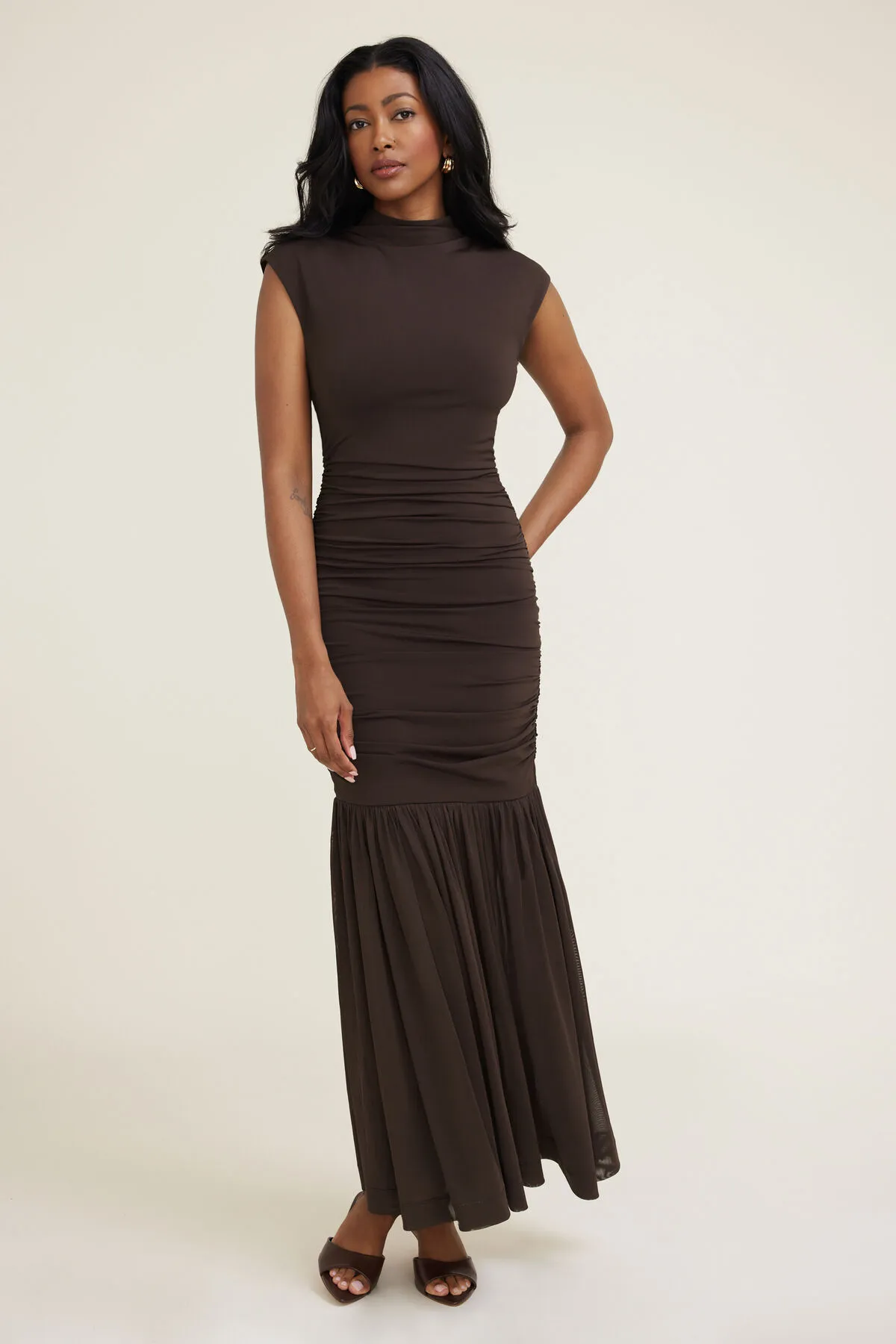 Sculpt Mix Media Mermaid Maxi Dress sold by Dynamite product image thumbnail 2