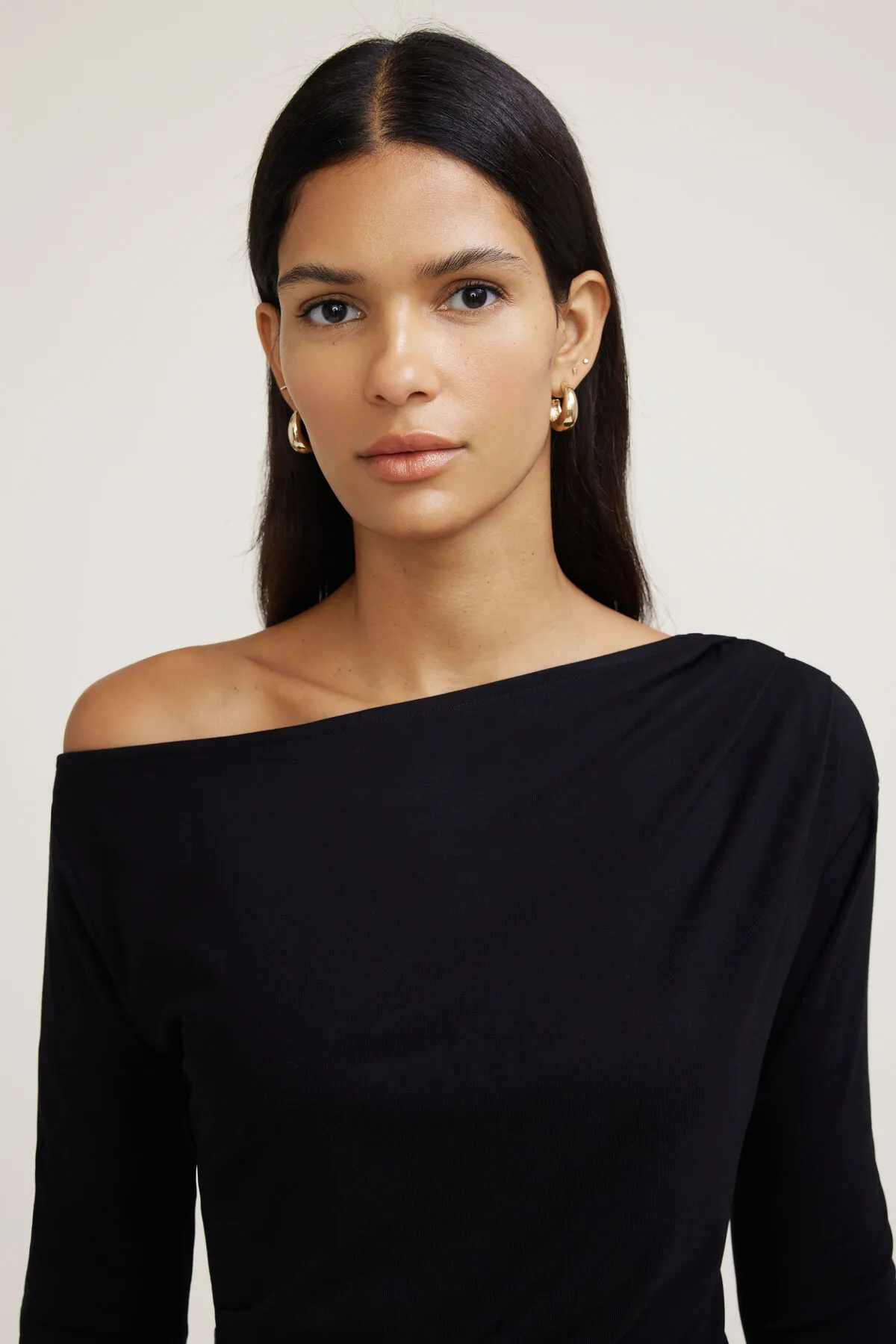 Draped Off Shoulder Long Sleeve Top sold by Dynamite product image thumbnail 3