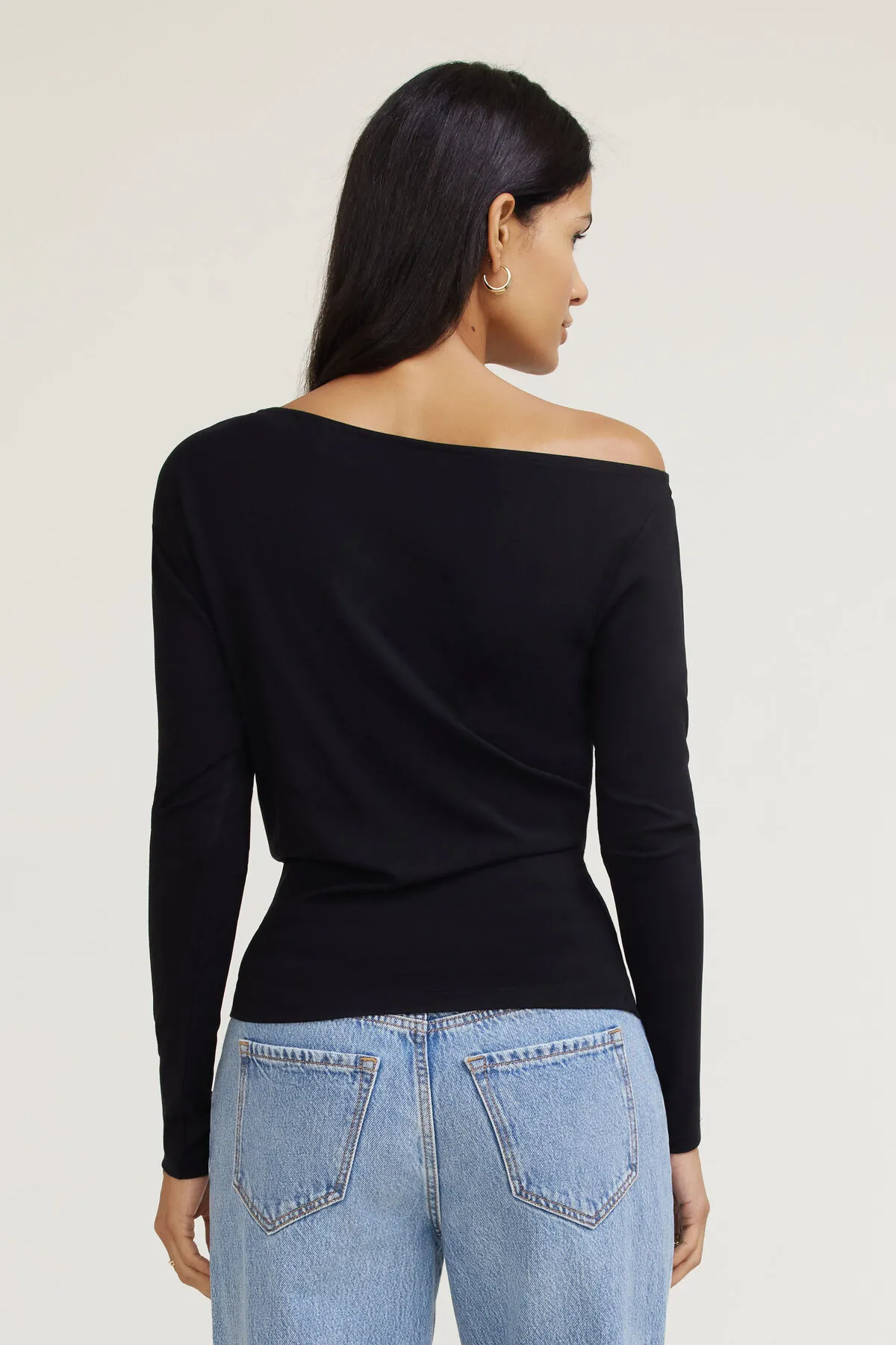 Draped Off Shoulder Long Sleeve Top sold by Dynamite product image thumbnail 4