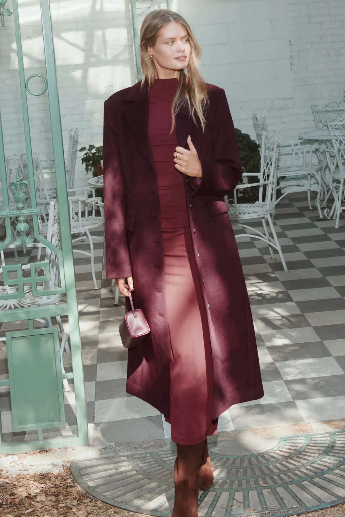 Cinched Wool Coat sold by Dynamite