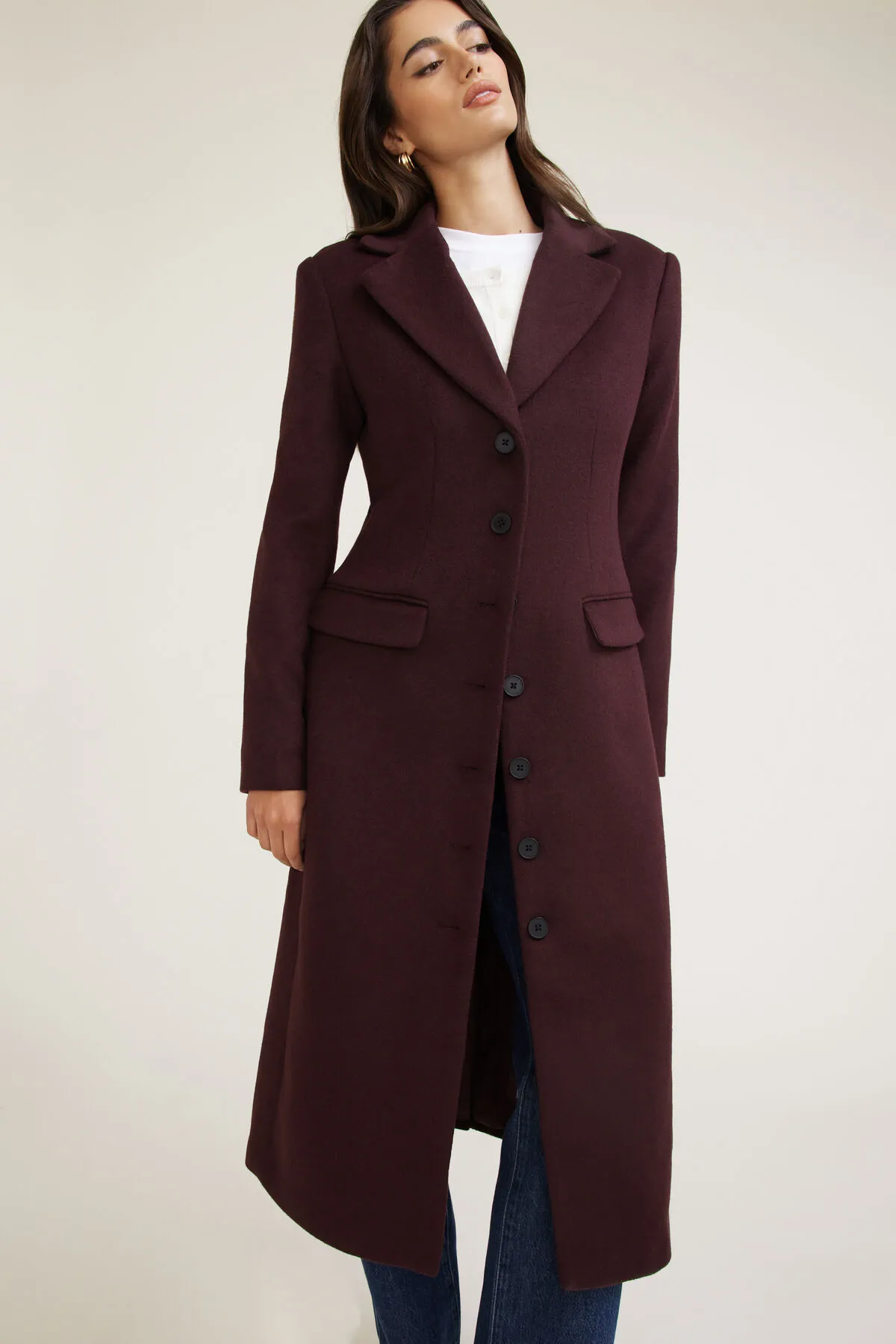Cinched Wool Coat sold by Dynamite product image thumbnail 2