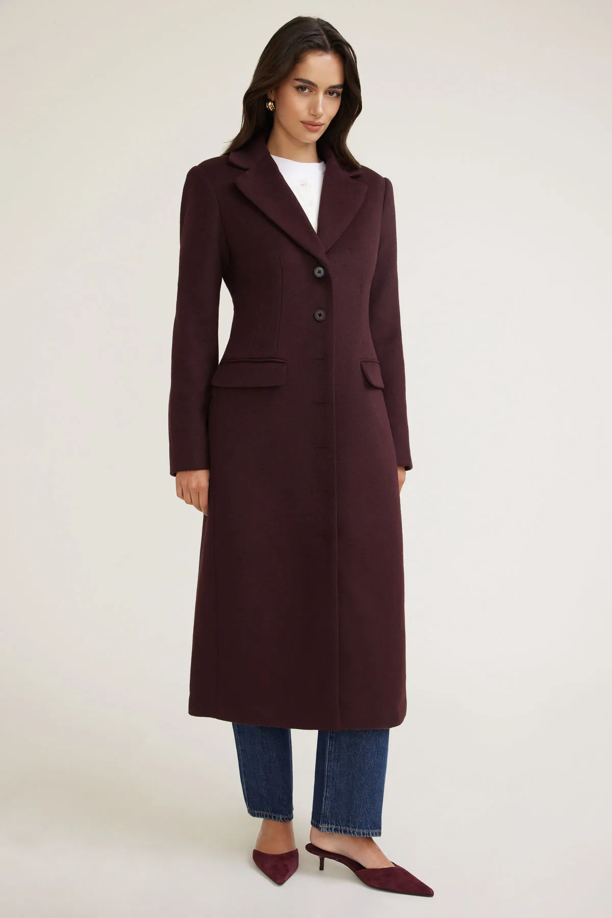 Cinched Wool Coat sold by Dynamite product image thumbnail 3