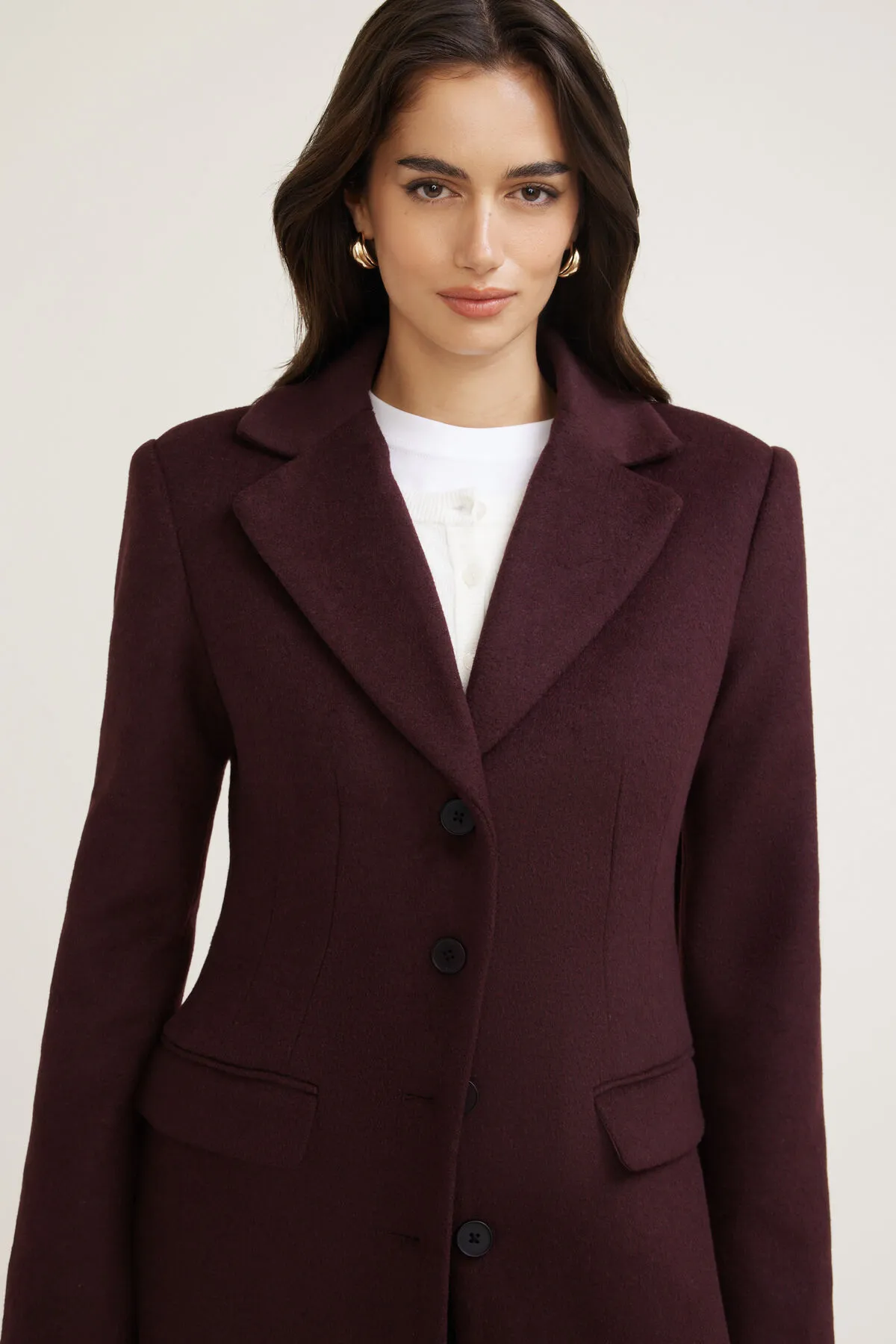 Cinched Wool Coat sold by Dynamite product image thumbnail 4