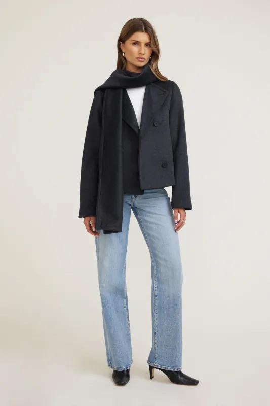 Scarfed Wool Coat sold by Dynamite