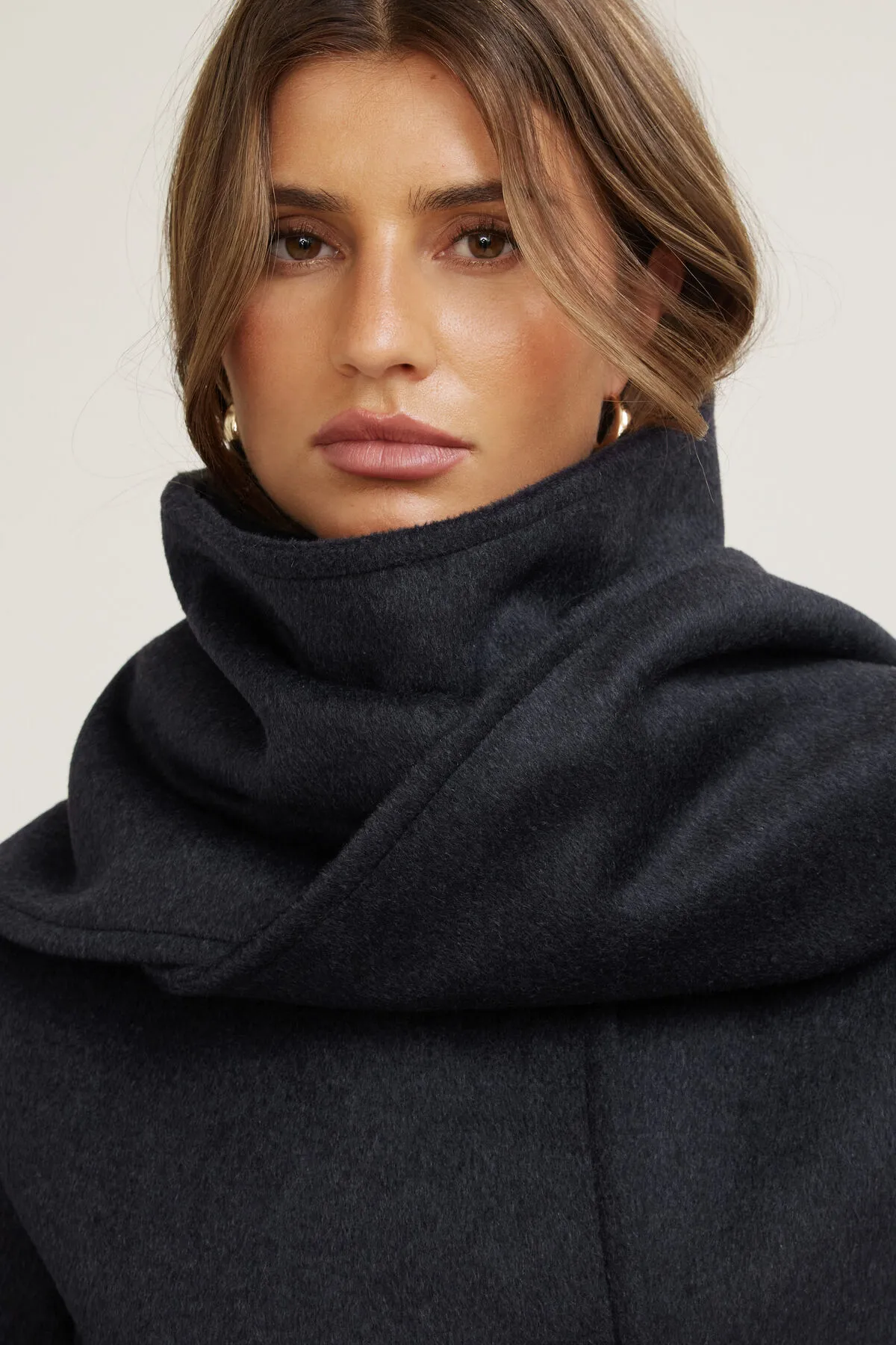 Scarfed Wool Coat sold by Dynamite product image thumbnail 3