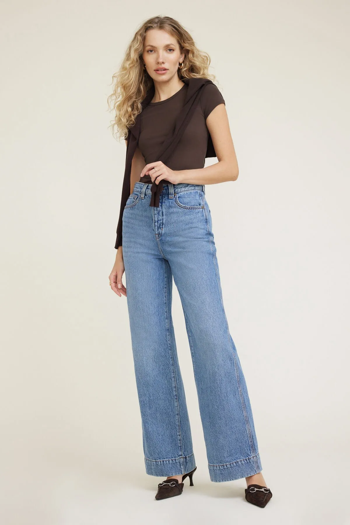 Lennon Ultra High Rise Wide Leg Column Jeans sold by Dynamite