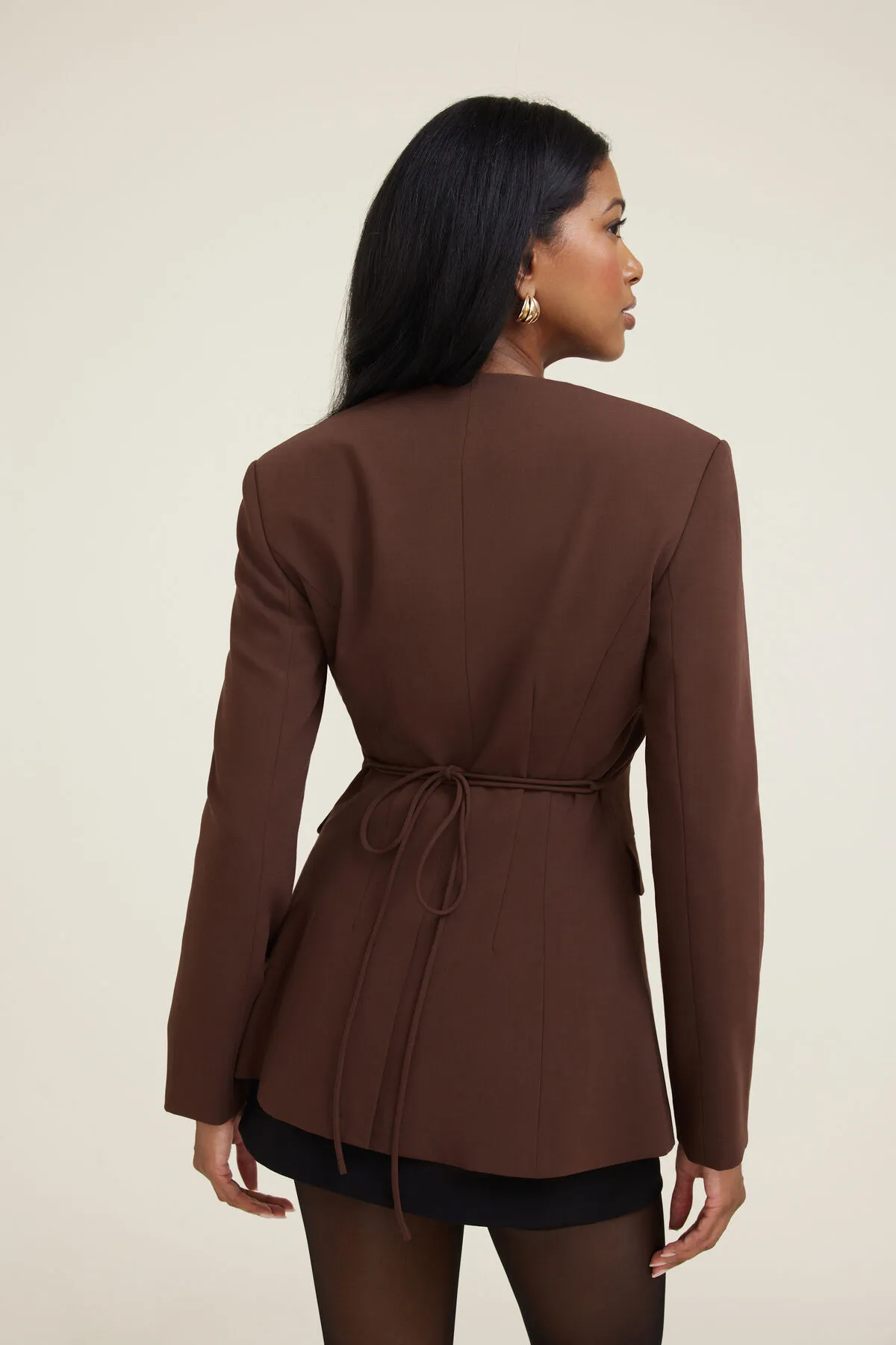 Cinched Collarless Blazer sold by Dynamite product image thumbnail 4