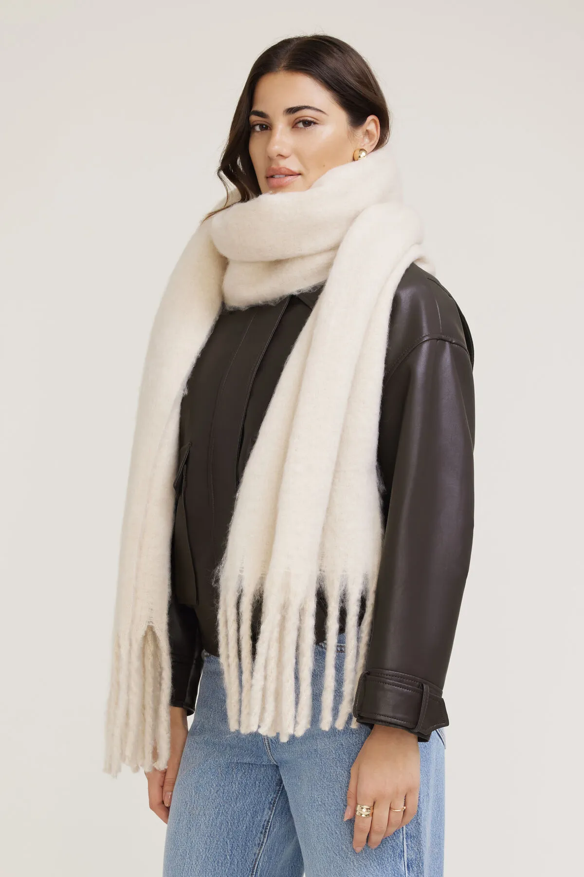 Oversized Fringed Scarf sold by Dynamite product image thumbnail 4