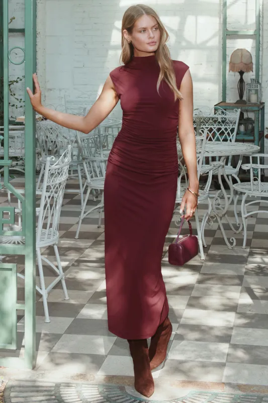 Bria Sculpt Mock Neck Maxi Dress sold by Dynamite