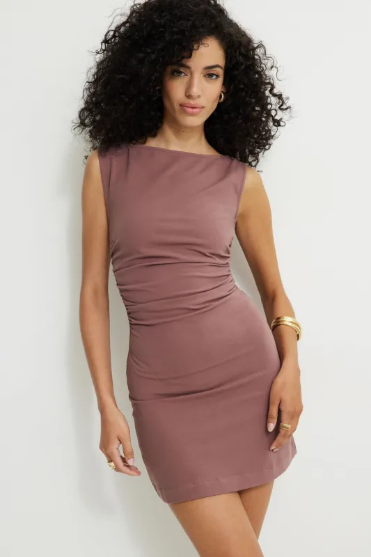 Katia Shirred Jersey Mini Dress sold by Dynamite