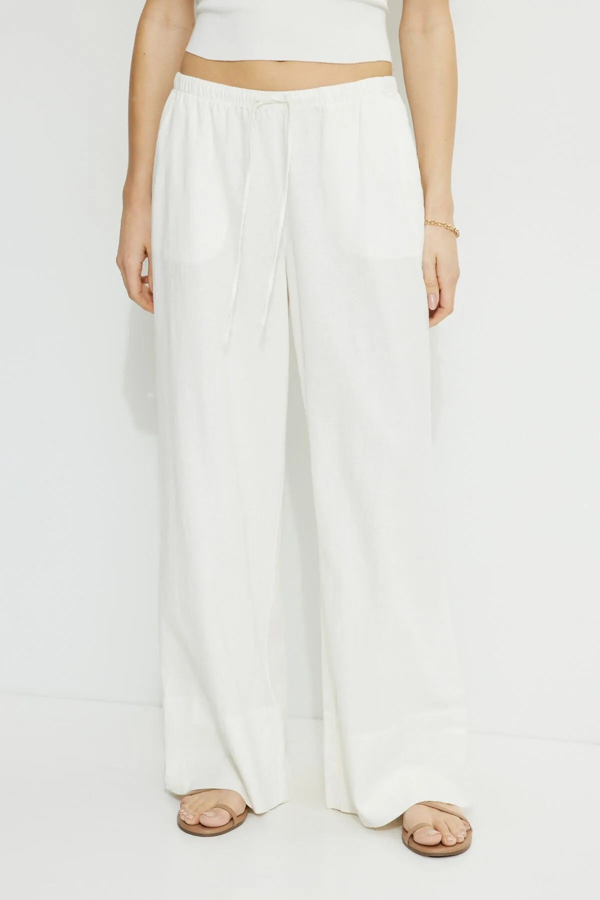Leo Wide Leg Linen Pants sold by Dynamite product image thumbnail 3