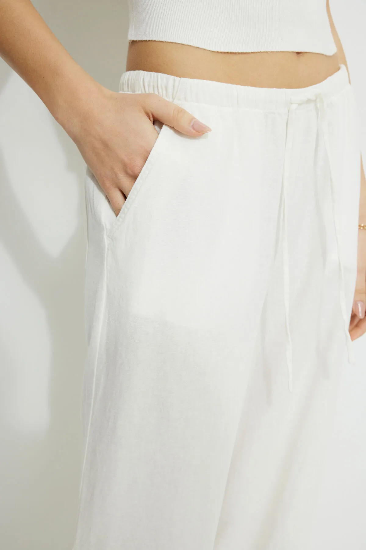 Leo Wide Leg Linen Pants sold by Dynamite product image thumbnail 4