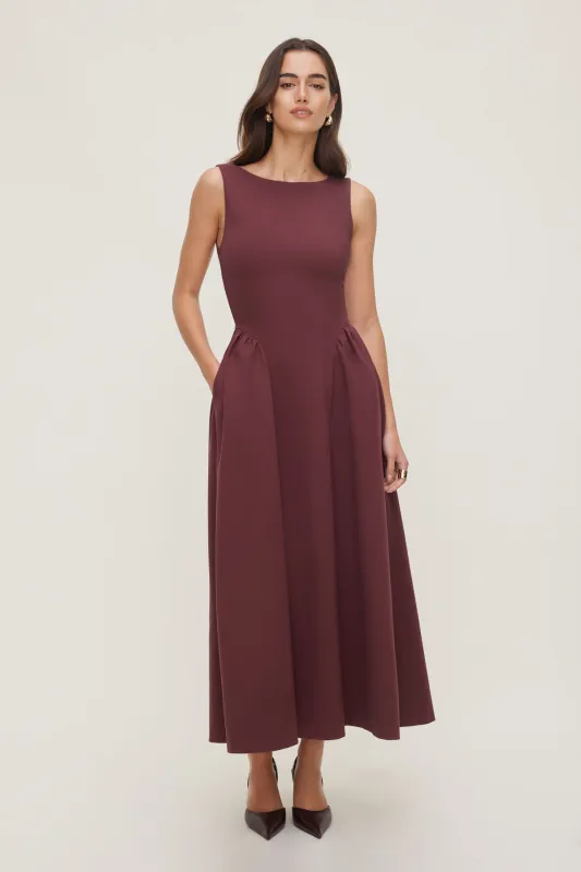 Iris Flared Ponte Maxi Dress sold by Dynamite