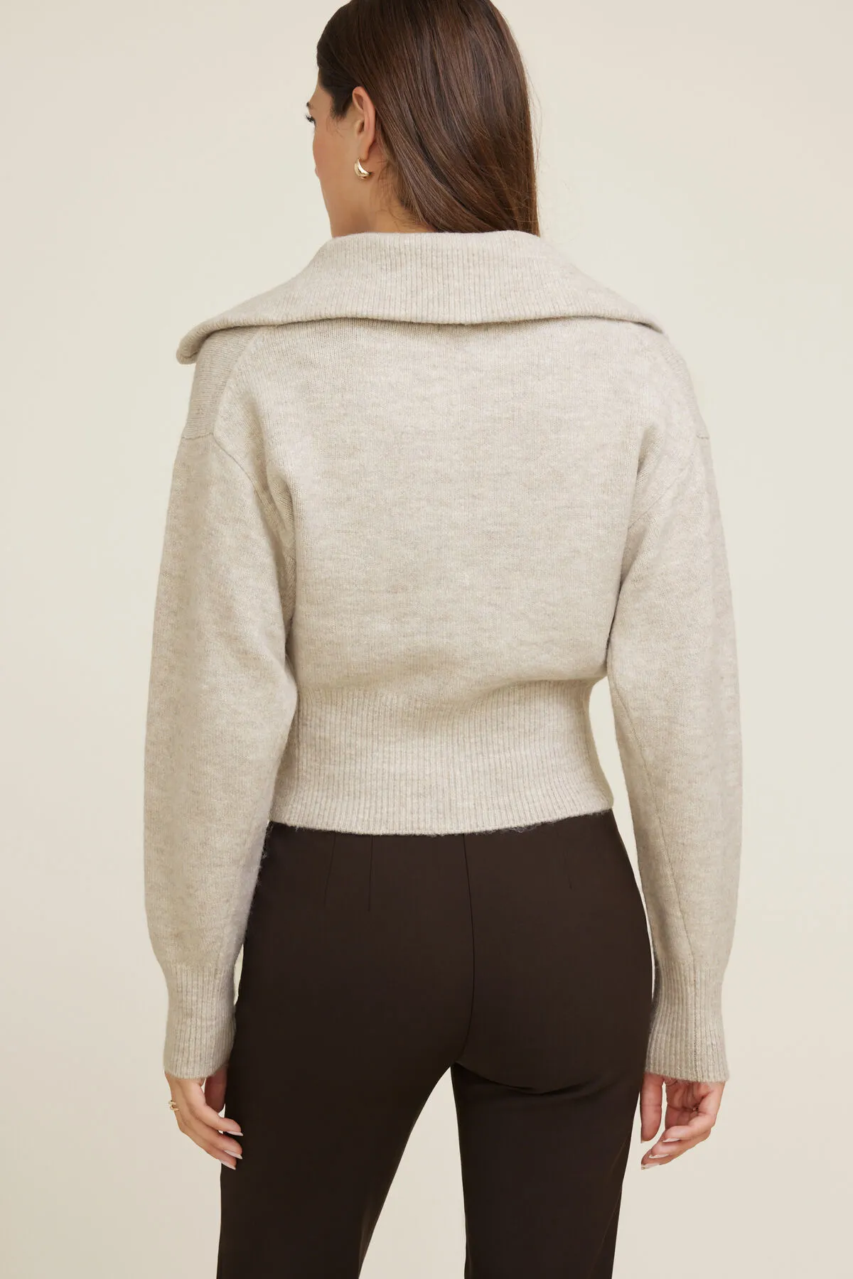 Wide Collar Zip Up Cardigan sold by Dynamite product image thumbnail 4