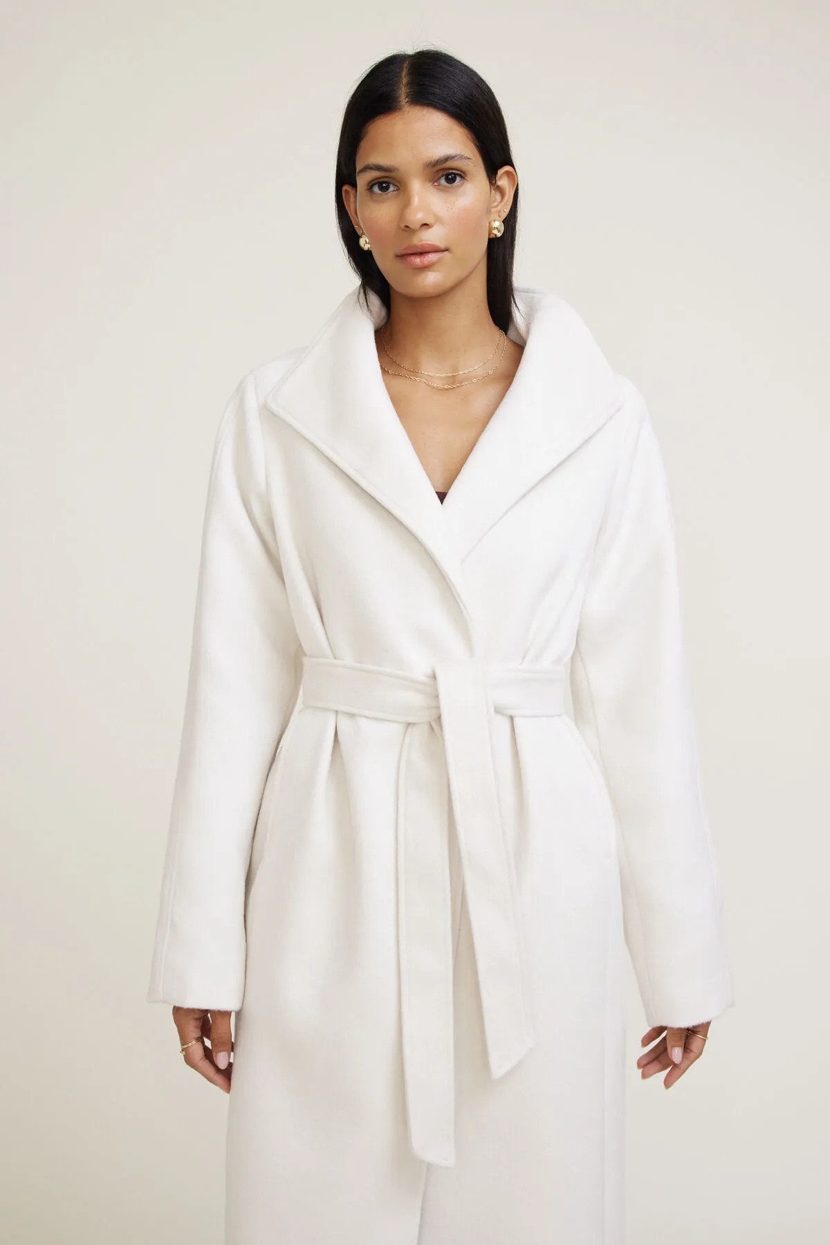 Belted Wool Wrap Coat sold by Dynamite product image thumbnail 2