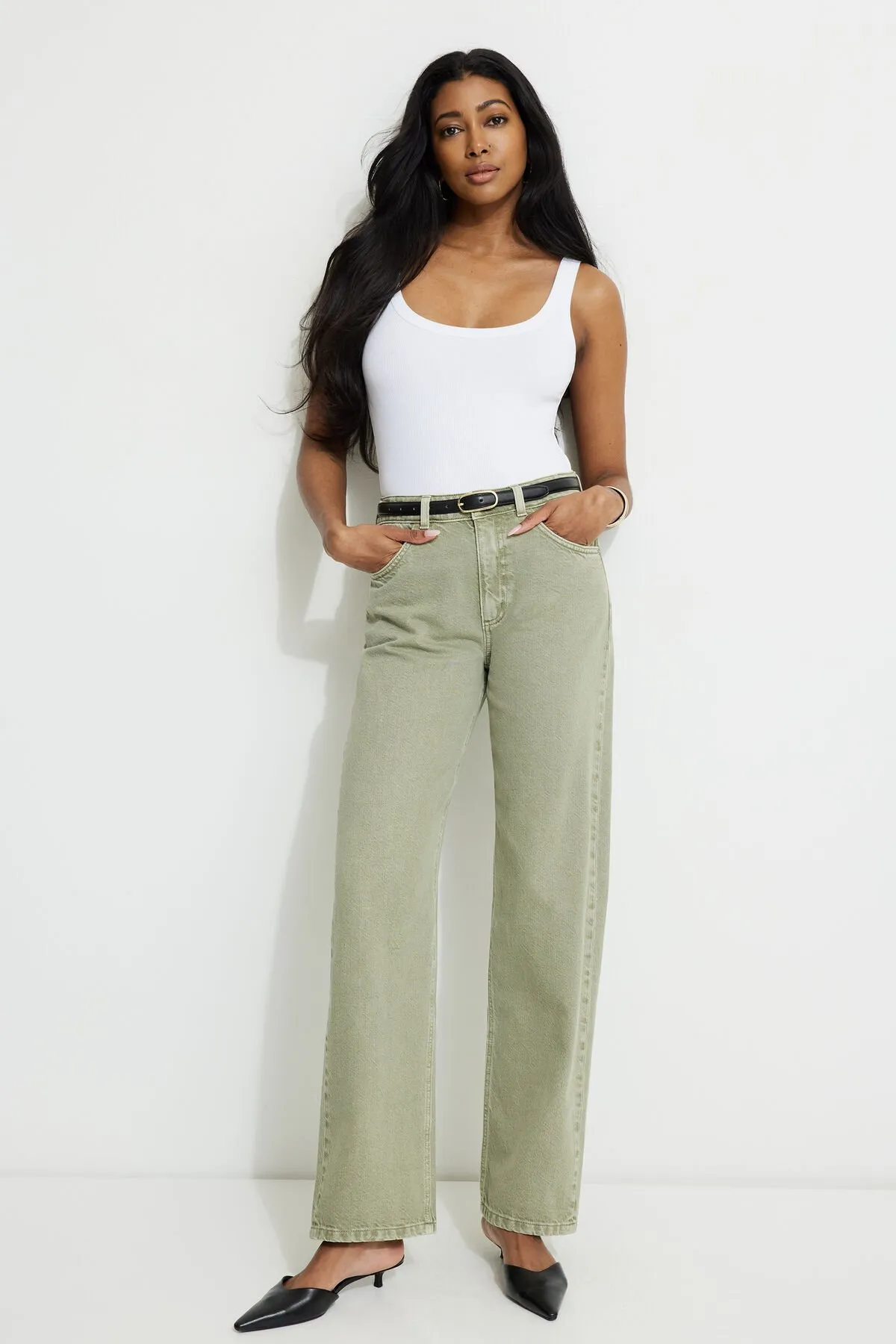 Mika Mid Rise Relaxed Straight Leg Jeans sold by Dynamite