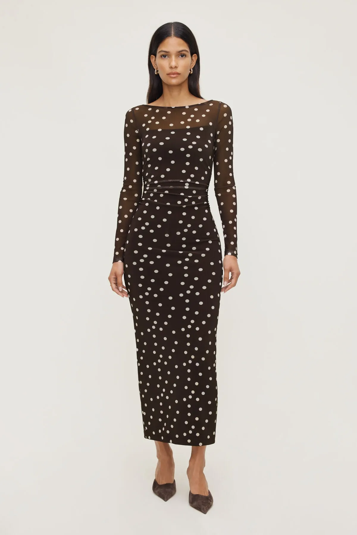 Polka Dot Mesh Maxi Dress sold by Dynamite product image thumbnail 2