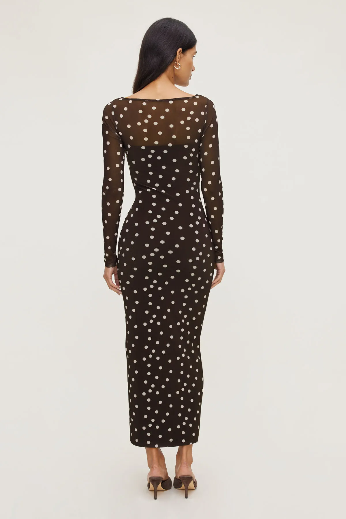 Polka Dot Mesh Maxi Dress sold by Dynamite product image thumbnail 3
