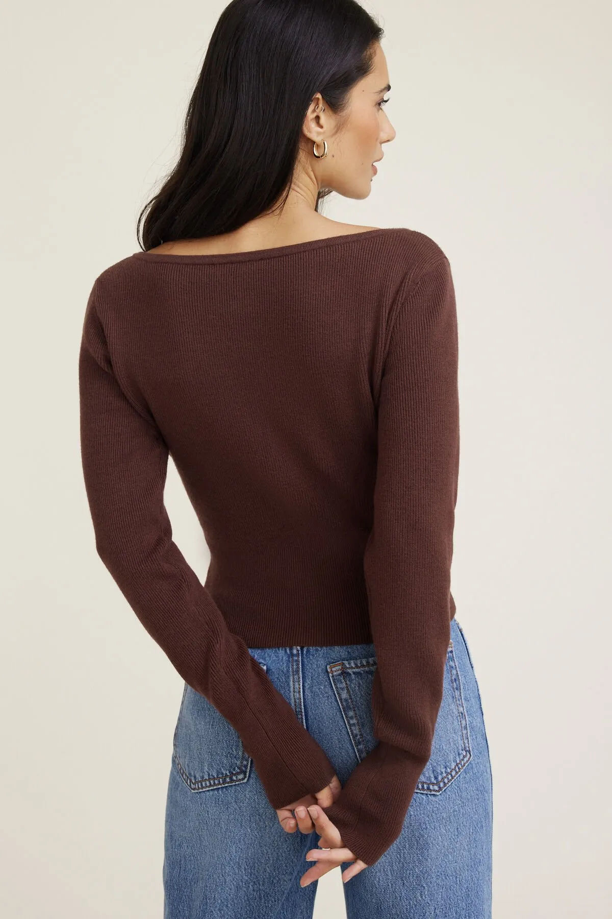 Ribbed Cinch Hem Cardigan sold by Dynamite product image thumbnail 4