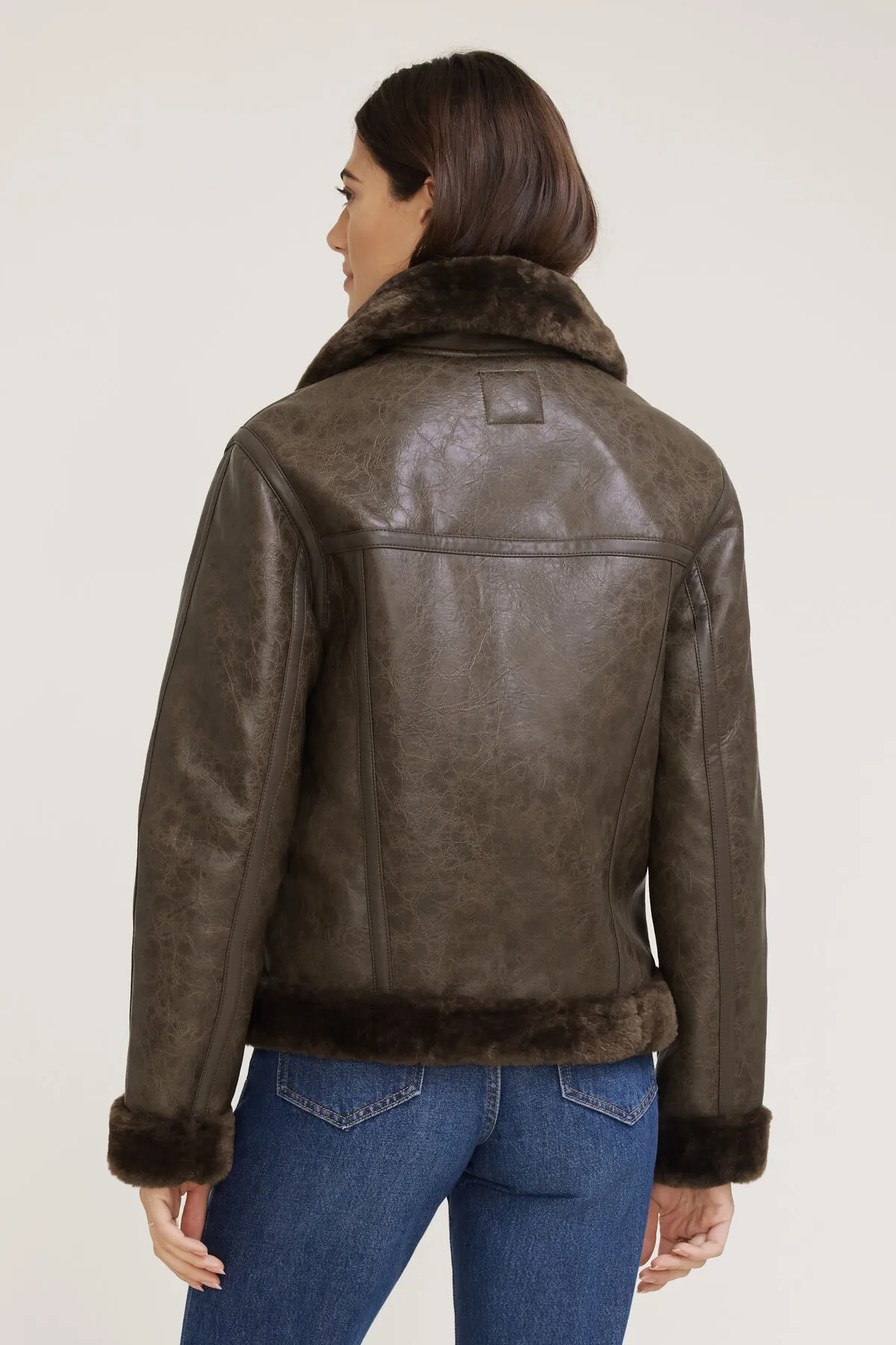 Faux Shearling Aviator Jacket sold by Dynamite product image thumbnail 5