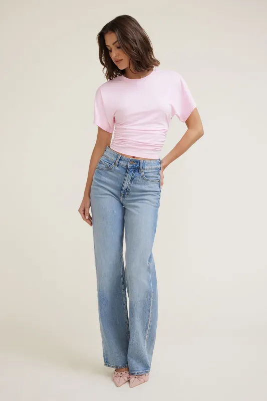 Andrea Shirred Jersey T Shirt sold by Dynamite