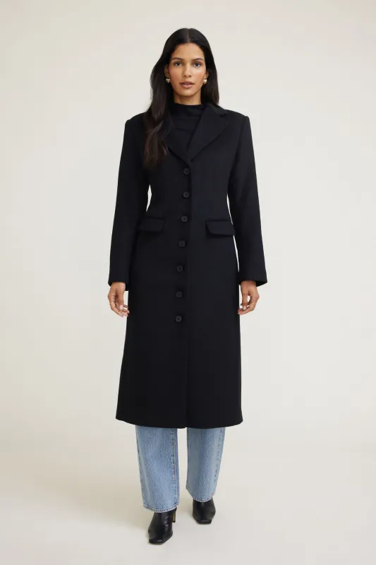 Cinched Wool Coat sold by Dynamite
