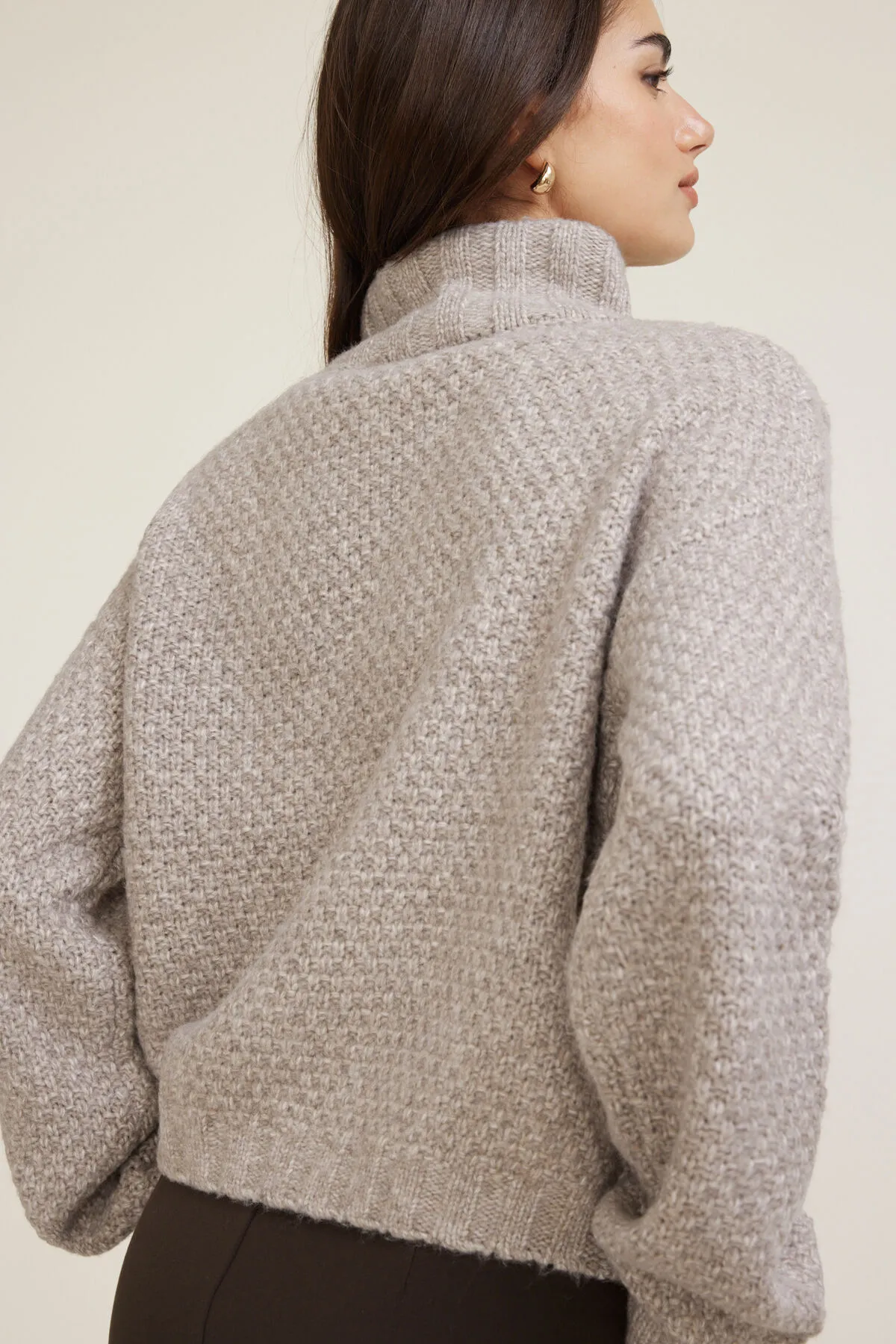 Sasha Cable Knit Funnel Neck Sweater sold by Dynamite product image thumbnail 5