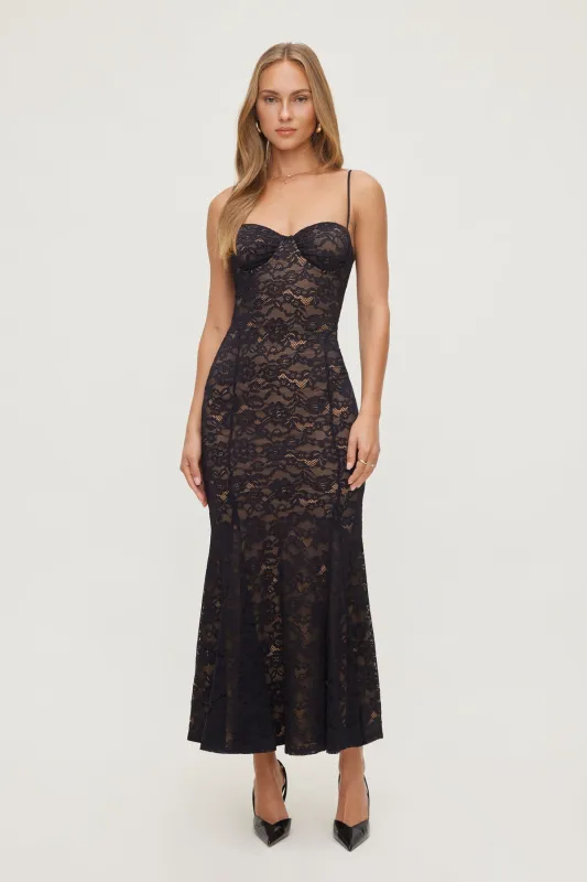 Monet Lace Overlay Maxi Dress sold by Dynamite