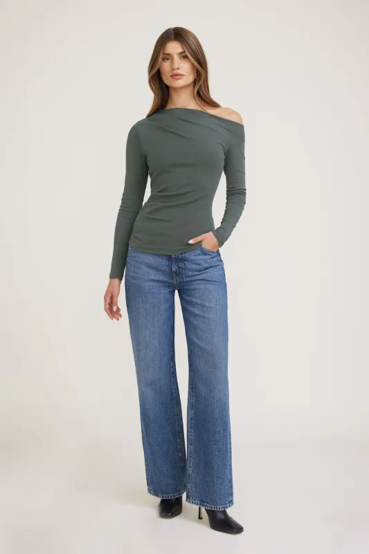 Cleo Long Sleeve Off Shoulder Top sold by Dynamite