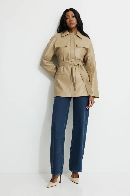 Belted Faux Leather Jacket sold by Dynamite