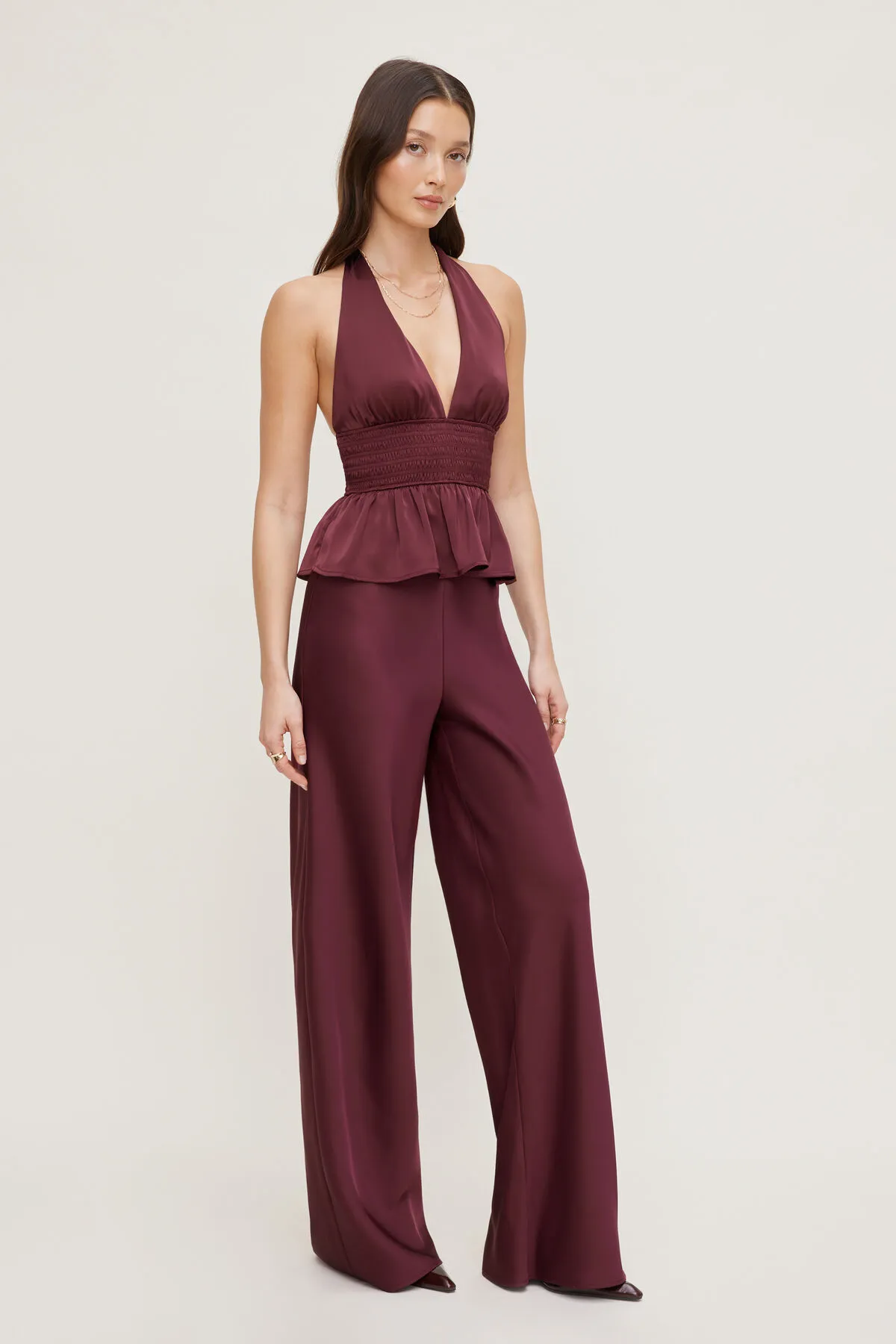 Plunge Satin Halter Top sold by Dynamite product image thumbnail 3