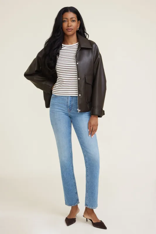 Striped Boxy Cotton Long Sleeve T Shirt sold by Dynamite