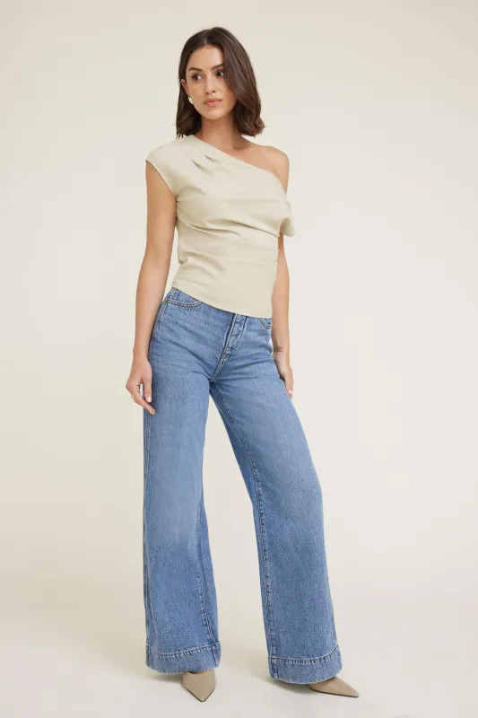 Draped Off Shoulder Top sold by Dynamite