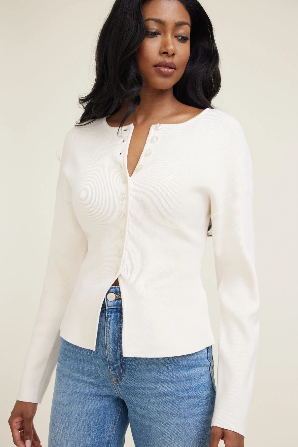 Fitted Drop Shoulder Cardigan sold by Dynamite product image thumbnail 4