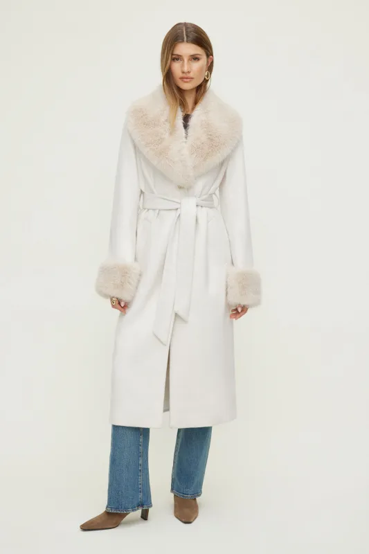 Faux Fur Trim Wool Coat sold by Dynamite