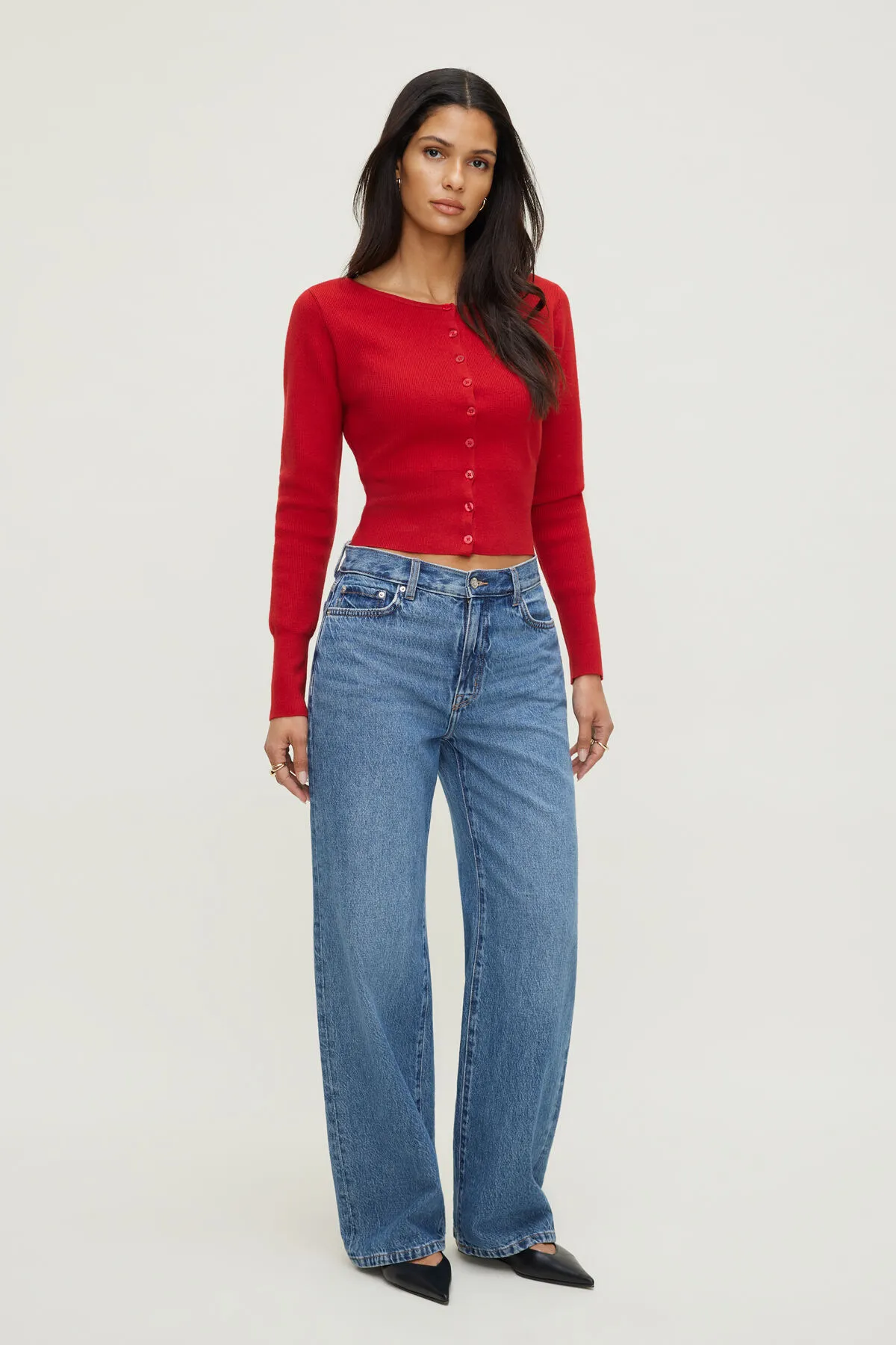 Ribbed Cinch Hem Cardigan sold by Dynamite product image thumbnail 3