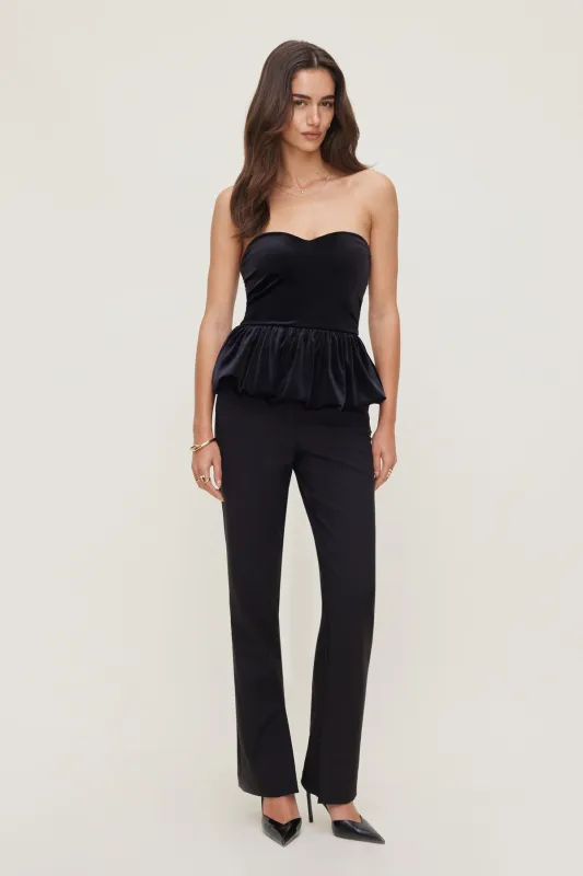 Peplum Velvet Tube Top made by Dynamite