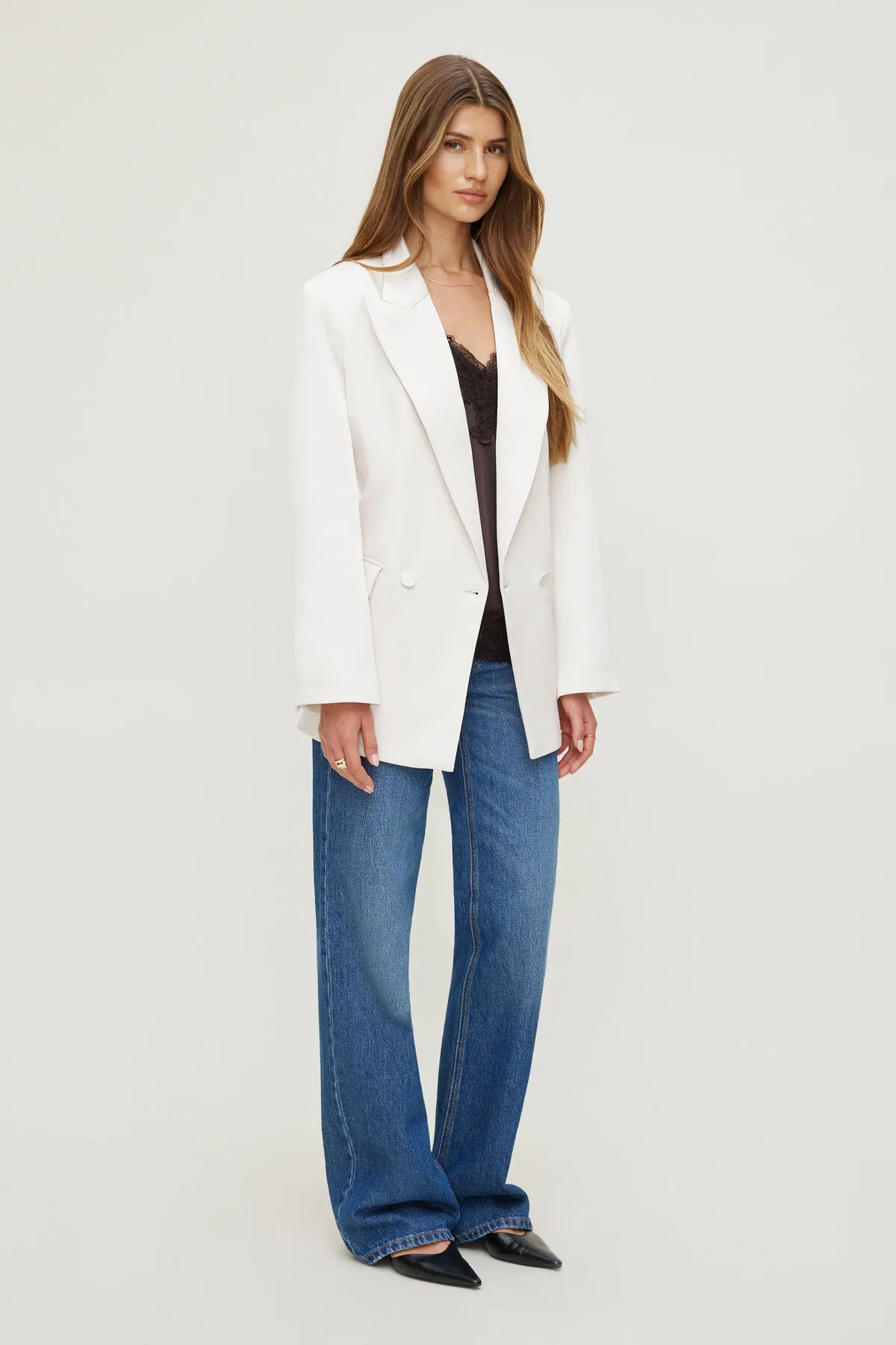 Noa Oversized Satin Blazer sold by Dynamite product image thumbnail 3