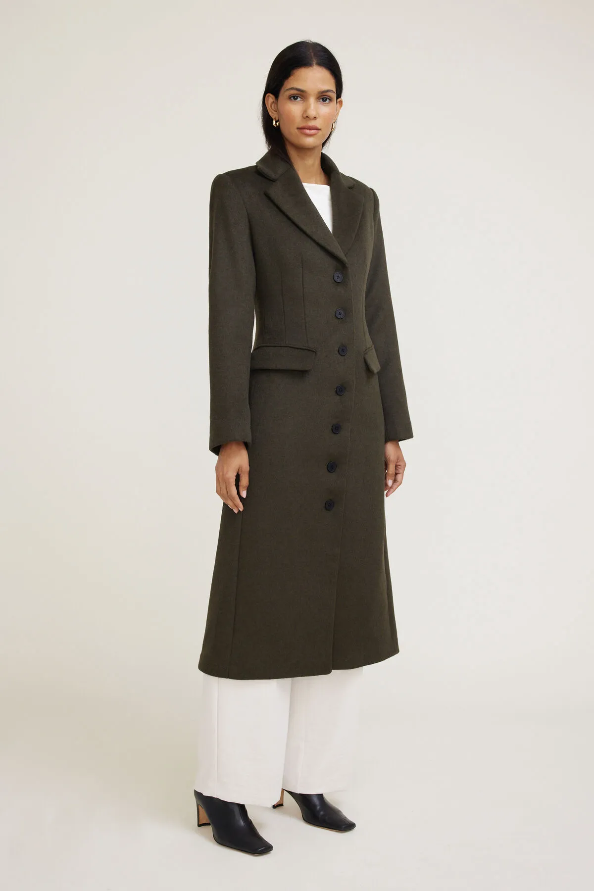Cinched Wool Coat sold by Dynamite product image thumbnail 3