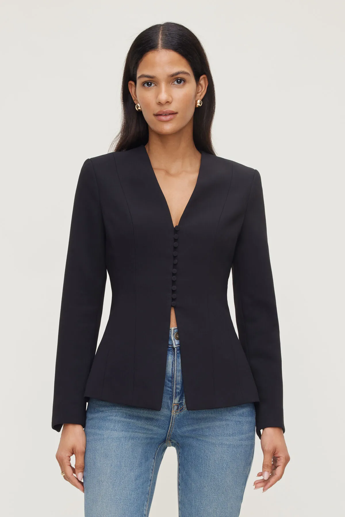 Plunge Small Button Blazer sold by Dynamite product image thumbnail 4