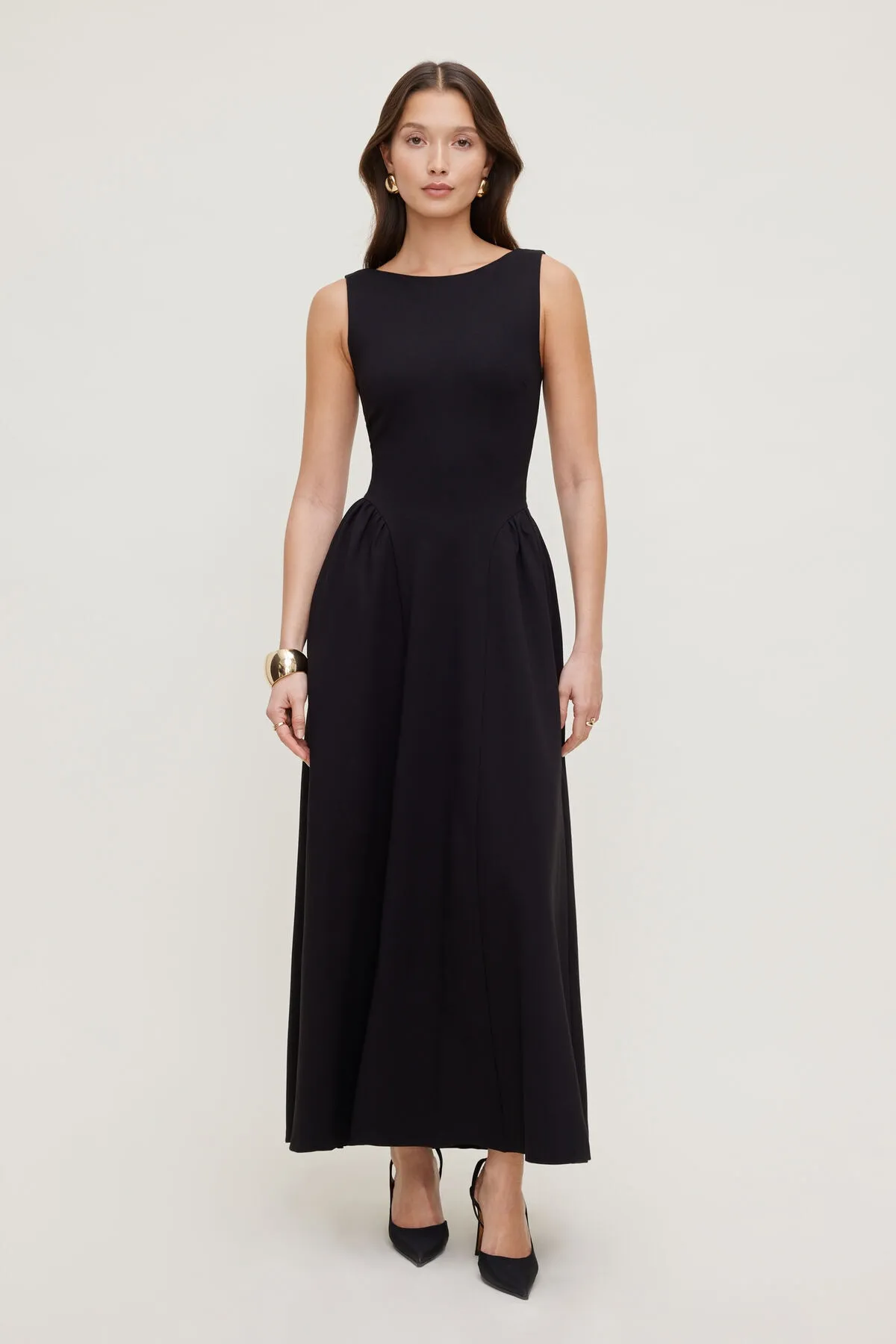Iris Flared Ponte Maxi Dress sold by Dynamite