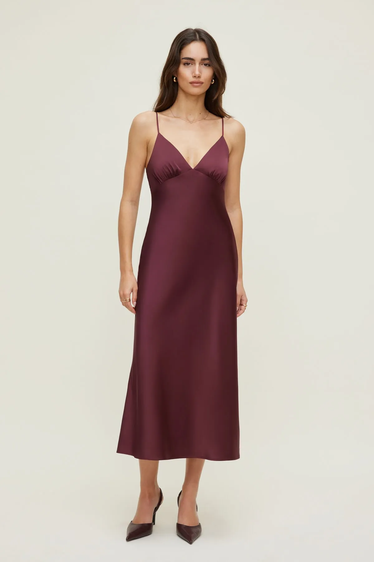 Sage Satin Maxi Dress sold by Dynamite