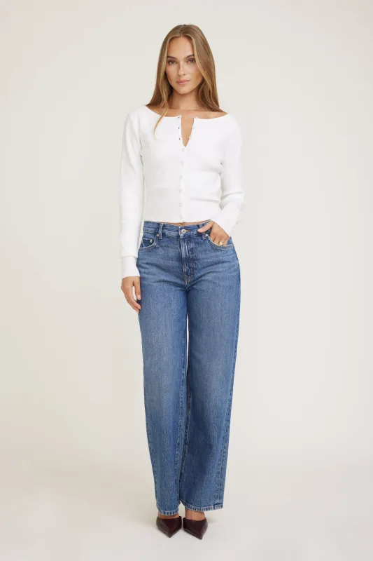 Sara Ribbed Cinch Hem Cardigan sold by Dynamite